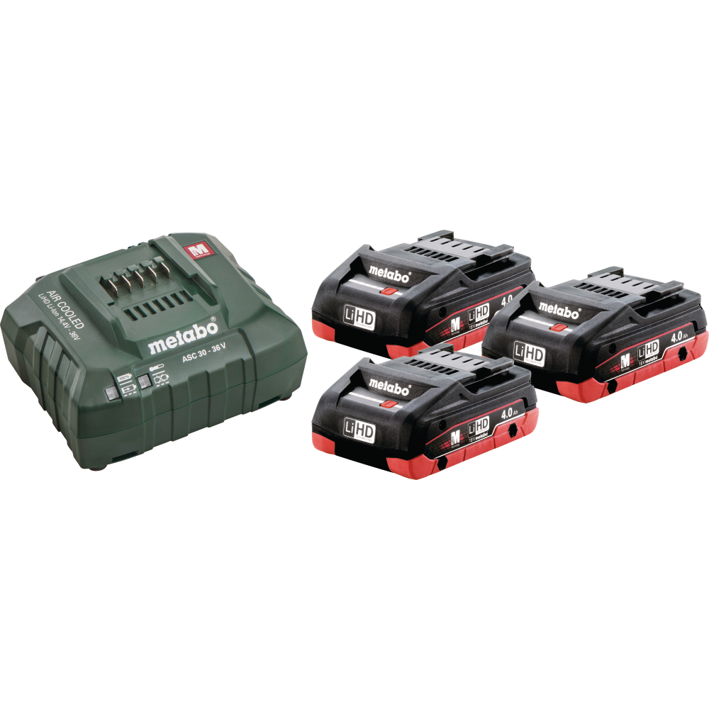 Metabo Akku-Basis-Set 18V P+M 3x4,0Ah LiHD + ASC 55