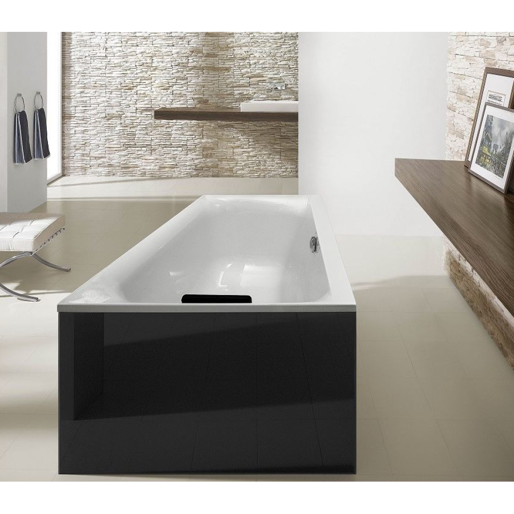 FORMAT Design Glasverkleidung zu Trapezw. 175x135cm, re, sw, freist.