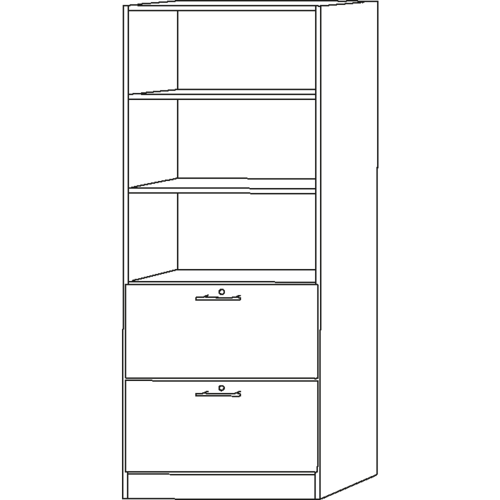 Kombiregalschrank N/S B 80cm abschl.