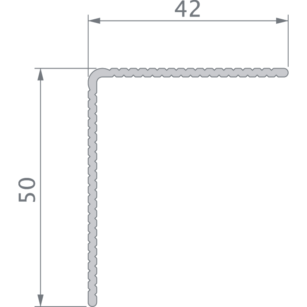 Alu-Rand-/Abschlussprofil 9518 silber 50x42
