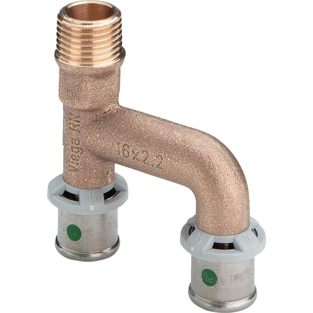 Viega Erweiterungs-T-Stück mit SC Sanfix P 2126.31 in R1/2 x 16mm Rotguss
