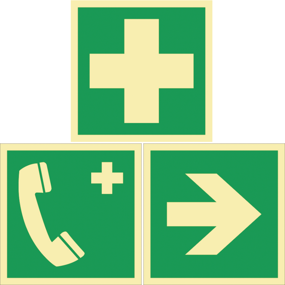 Schild Notruftelefon 148x148mm nachleuchtend