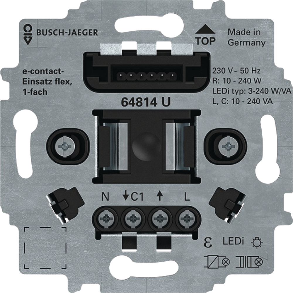 Busch-Wächter 180 flex e-contact-Einsatz flex 1-fach, LED 64814 U