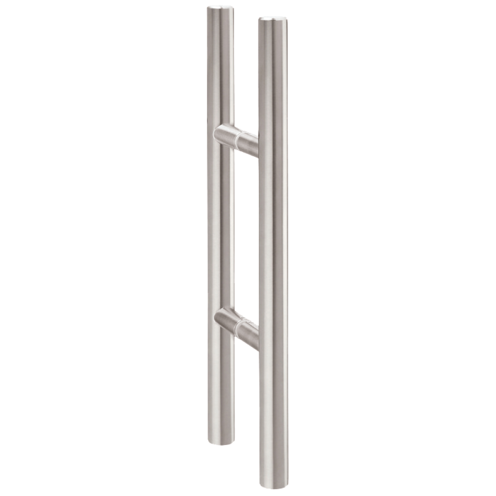Basic Griffstangenpaar Edelstahl matt rund, 25mm für 8 - 12 mm Glas