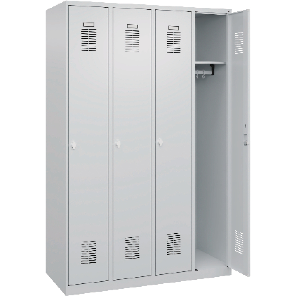 Garderobenschrank FORUM 4 Abteile RAL 7035/7035 Bodenstehend
