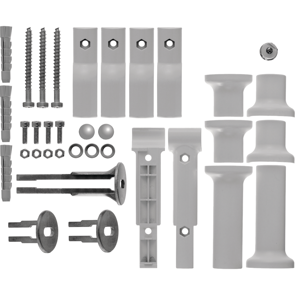 Kermi Befestigungs-Set Raumteiler Basic-50, sichtbare Teile, weiß