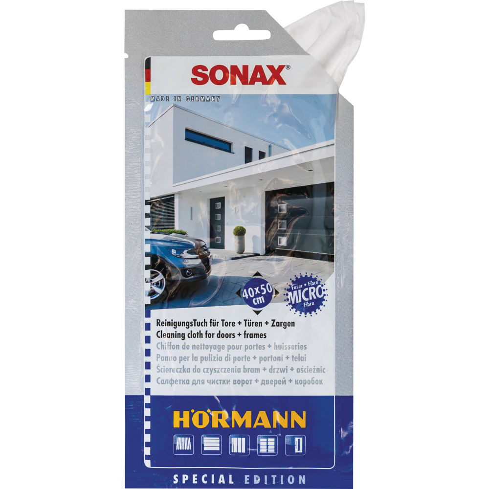Sonax Microfaser-Reinigungstuch Hörmann- Edition f. matte, glänzende, bedruckte
