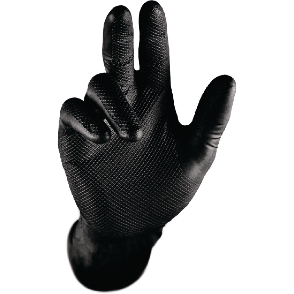 Stronghand® Nitril-Einweghandschuh GRIP SCHWARZ schwarz Gr.10 (Box à 50St.)