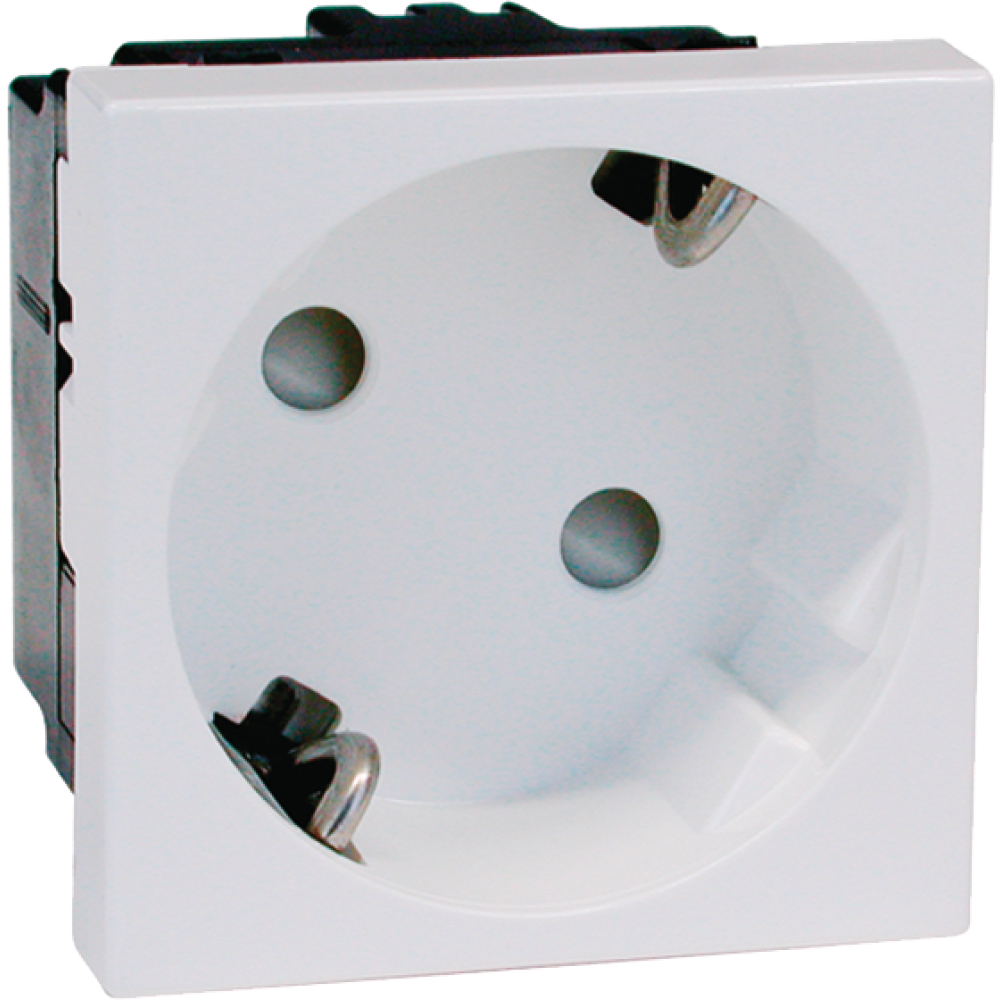 Steckdose 1-fach/Winkel 2-polig 16A/250V, weiß