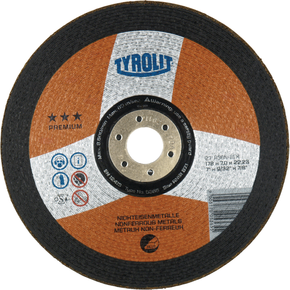 Tyrolit Schruppscheibe 230x7x22,23 mm A36N PREMIUM Aluminium