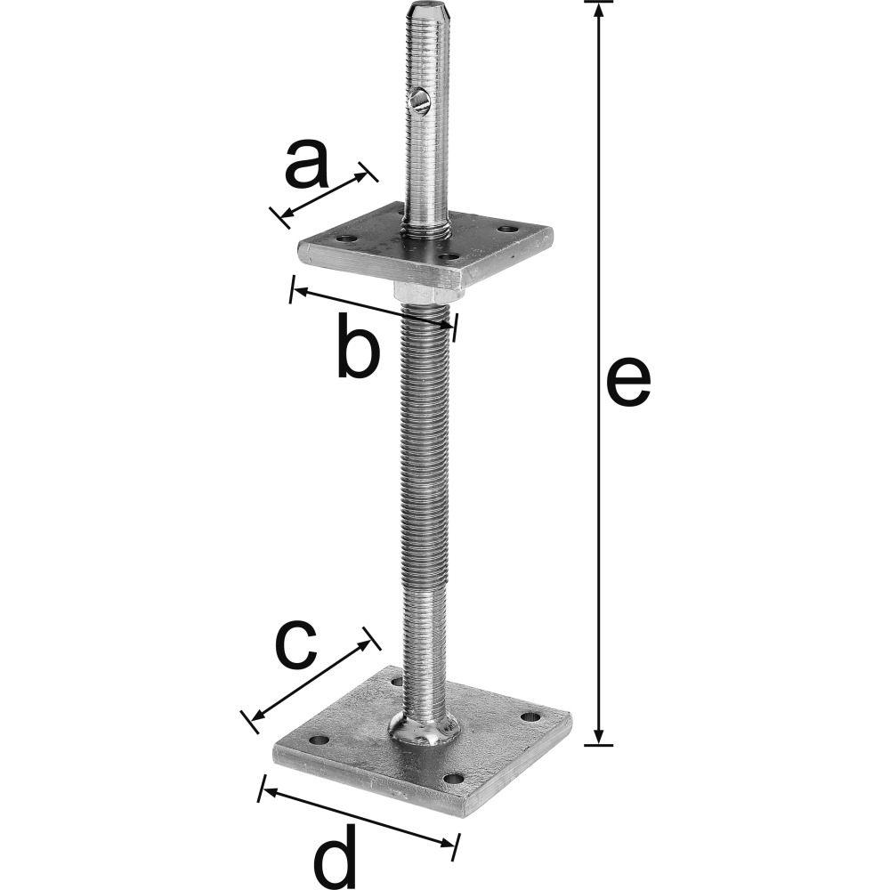 I-Pfostenträger 80x80mm höhenverstellb. bis 230mm