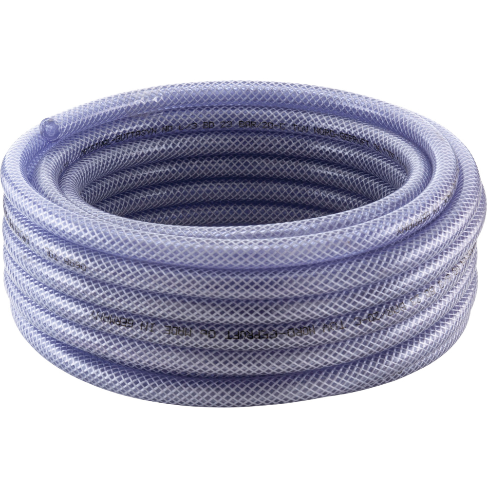 Gewebeschlauch PVC TCN mit Einlage 9x3mm 50m transparent