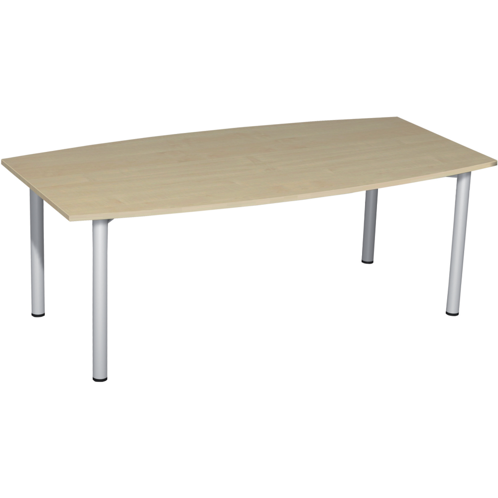 Konferenztisch faßförmig 2000x800/1200x720mm Weiß