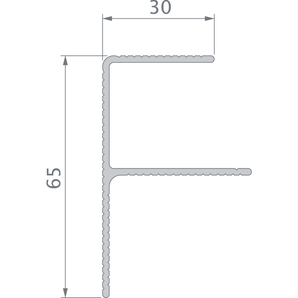 Alu-Rand-/Abschlussprofil 9543 silber 65x40 (30 mm)
