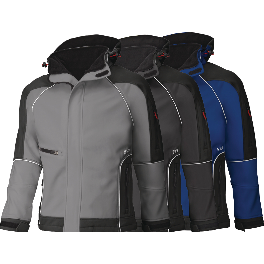 FHB Softshelljacke WALTER grau-schwarz Gr.L
