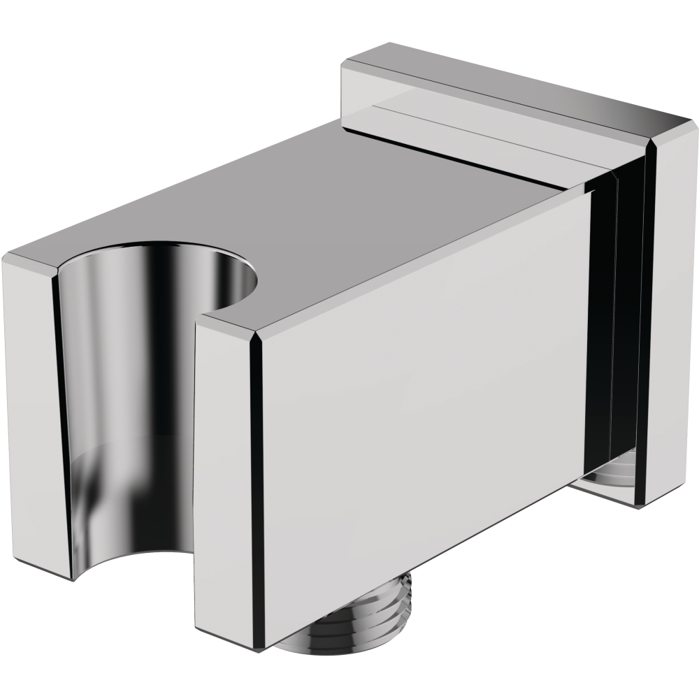 Wandanschlußbogen 1/2" eckig, m.Brauseh. design