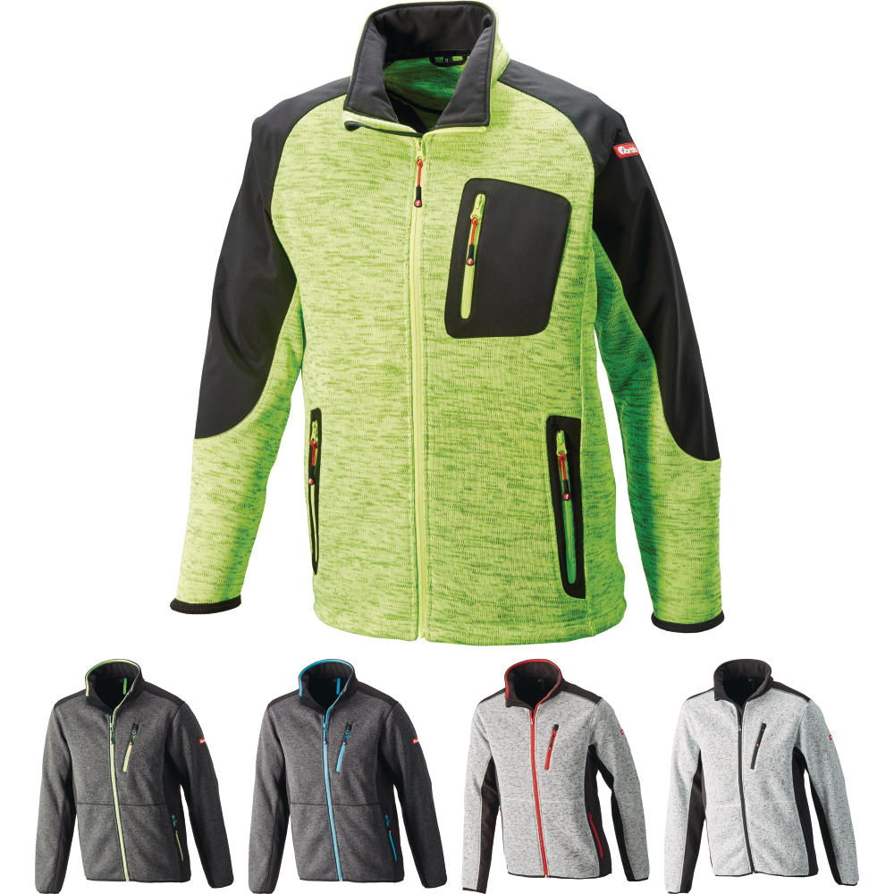 FORTIS Herren Softshell-Strickjacke hellgrau/schwarz Gr.XL