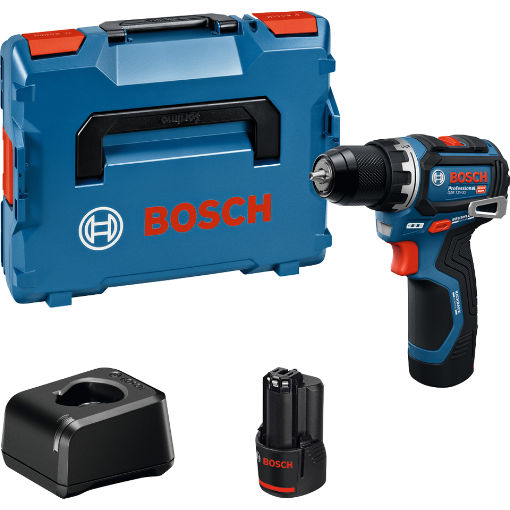 Bosch Akku-Bohrschrauber 12V GSR12V-32 2x Akku GBA 12V 2,0Ah + GAL 12V-20