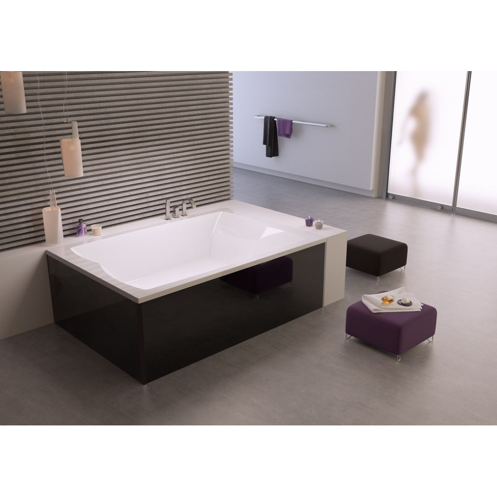 FORMAT Pro Glasverkleidung zu Duowanne 170 x 75 cm, sw, für Ecke