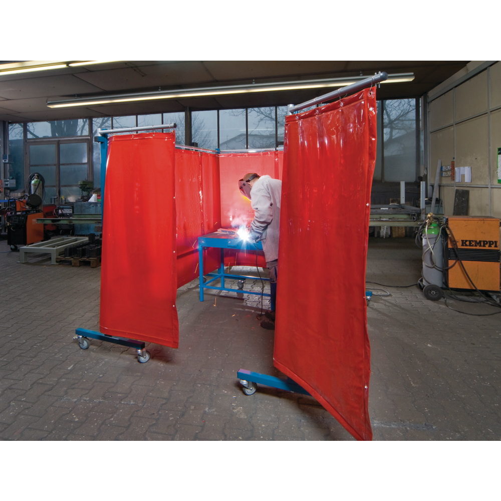 Schutzwand fahrbar glasklar