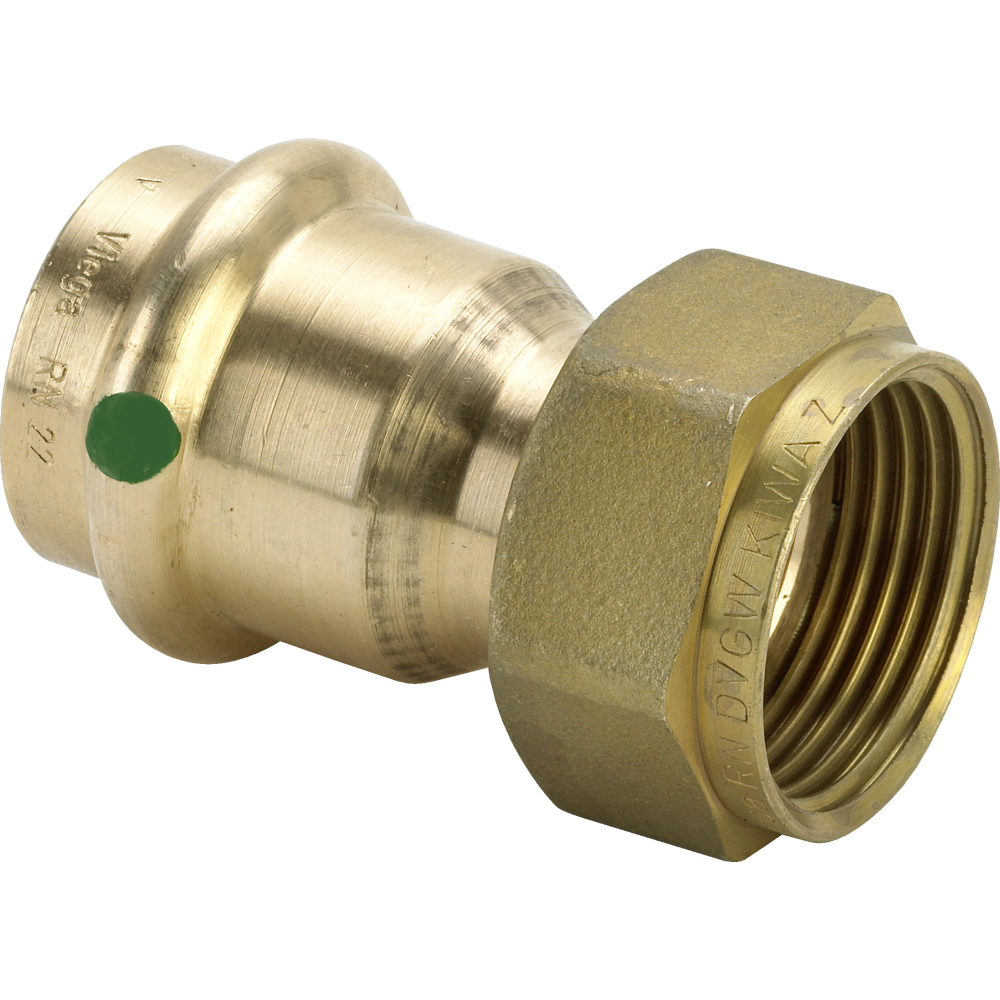 Viega Verschraubung mit SC Sanpress 2263 flachdichtend in 54mm x G2 3/4 Rotguss