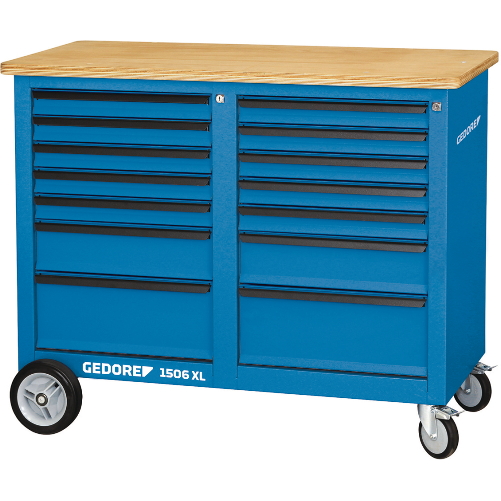 Rollwerkbank mit 14 Schubladen 1250x550x985mmGEDORE