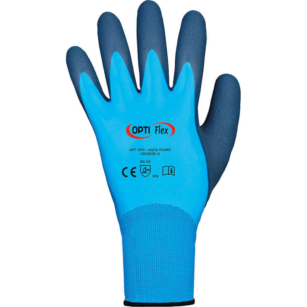 OPTI FLEX® Latex-Strickhandschuh AQUA GUARD blau Gr.10