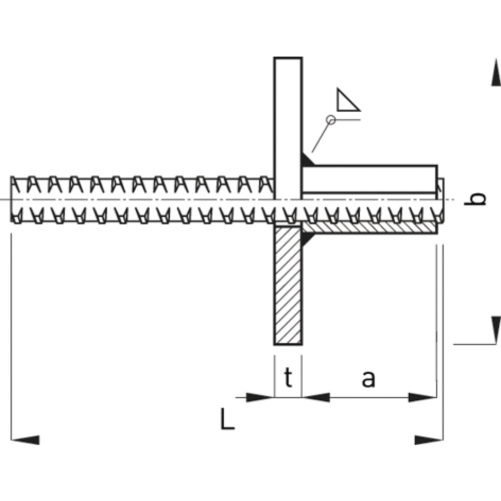 Plattenanker D20,0 FS 200mm gerollt schweißg.