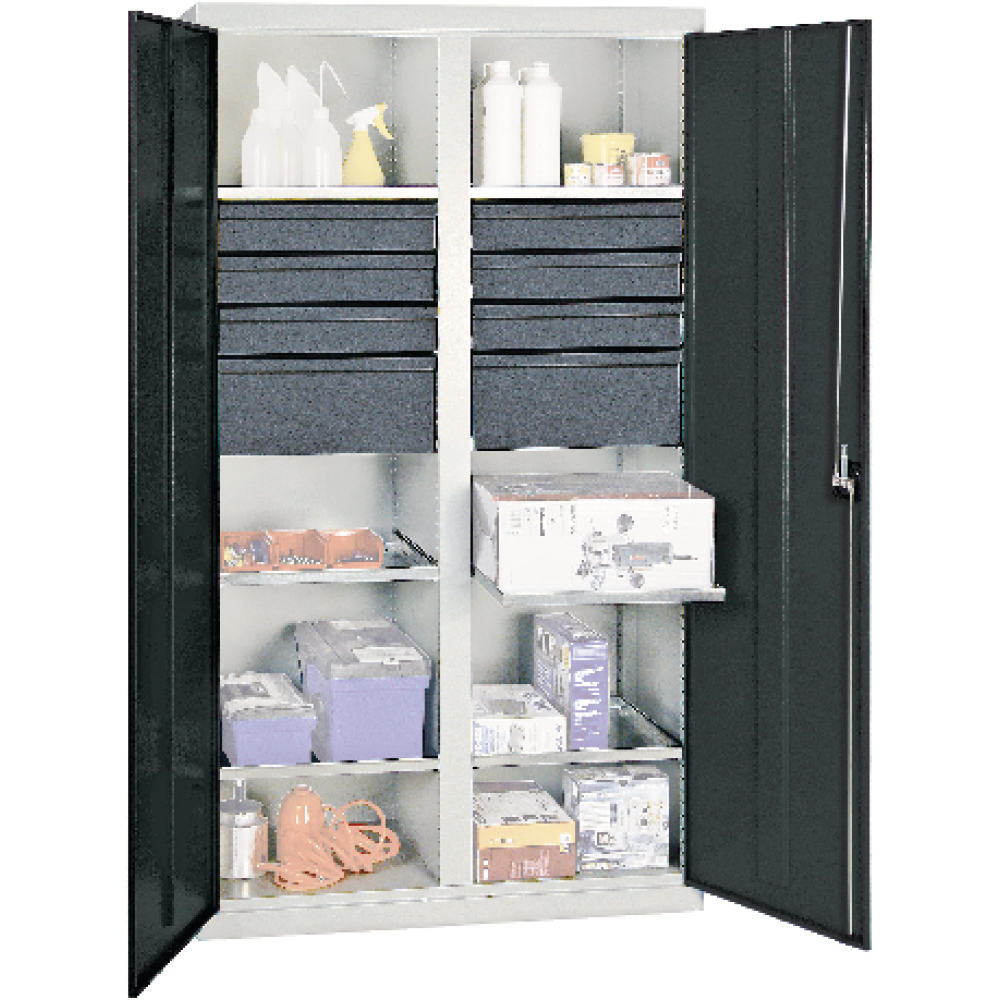 Werkzeugschrank S3000 RAL 7035/7016 6 Schub. 100mm, 2 Schub 200mm, 6 Wannen