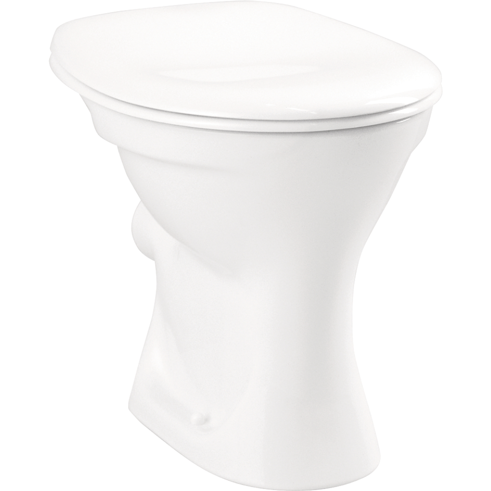 FORMAT Basic Stand-Flachspül-WC 36x46cm, Abgang waagerecht, weiß