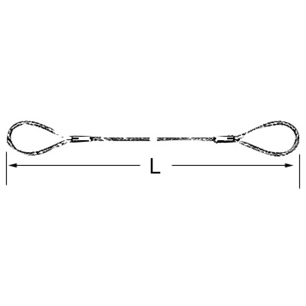 Anschlagseil 2 Ösen 1 m Durchm. 8 mm