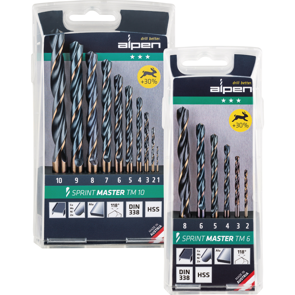 Spiralbohrer-Satz DIN 338 Typ N 1,0 stg. Alpen