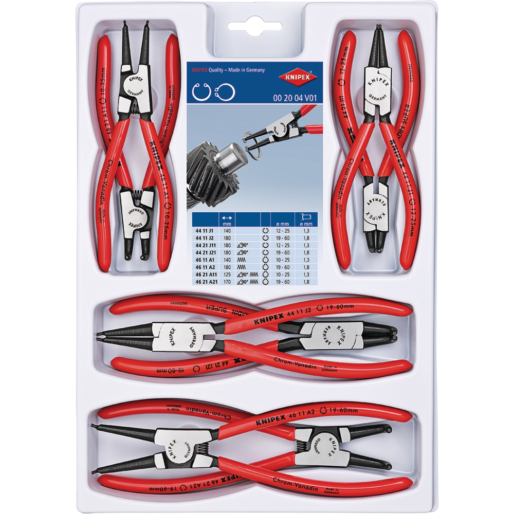 KNIPEX Sicherungsringzangen-Satz Nr. 00 20 04 V01 8tlg.