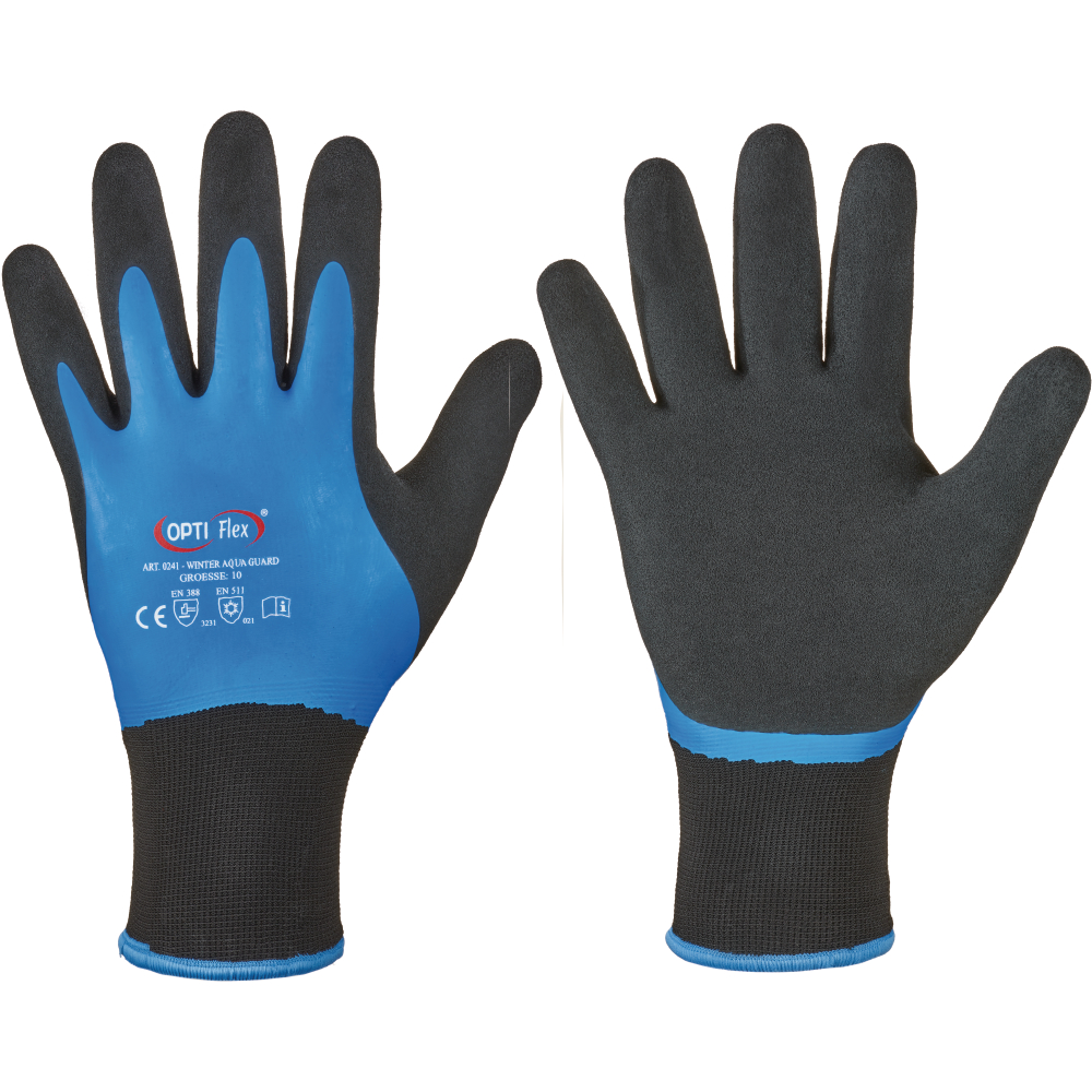 OPTI FLEX® Winterhandschuh WINTER AQUA GUARD schwarz/blau Gr.10