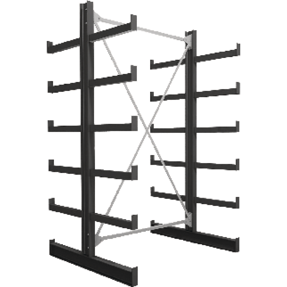 4 Felder/5 Ständer Tragkr. /Arm 200kg Ständerlast/Seite 1000 kgStänderprofil: