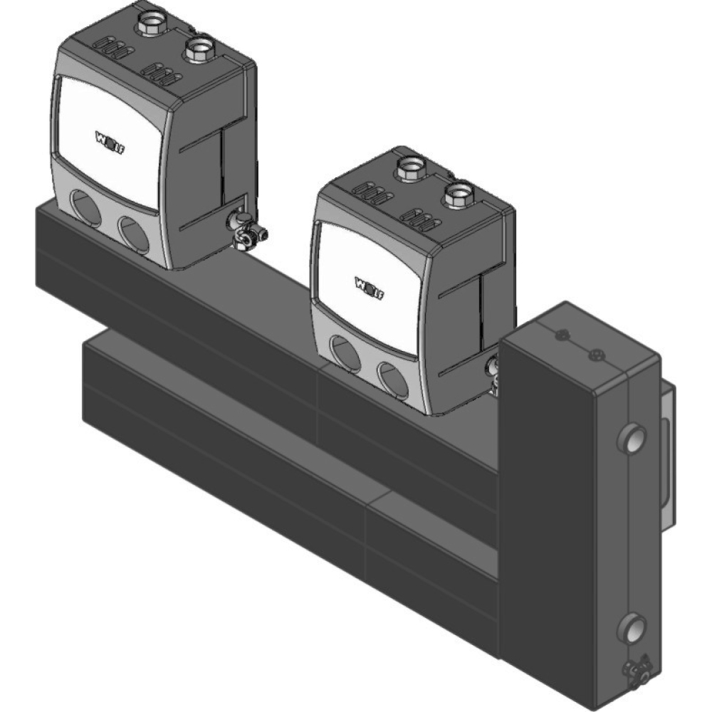 Wolf Weichenset für 2er Kaskadeneinheit (Linkssanbau), für CGB(-2)-75/100
