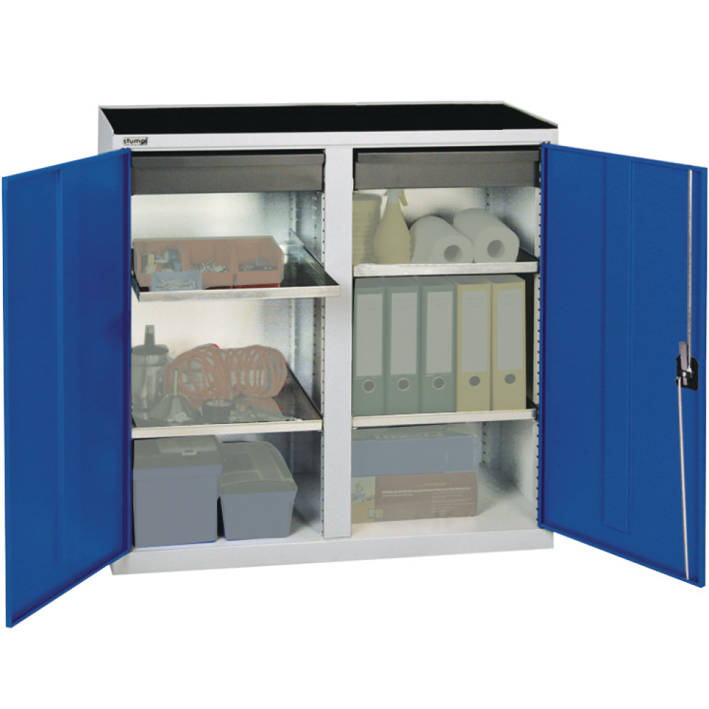 Werkzeugschrank 2 SL 4FB 1000x1000x500mm grau/blau