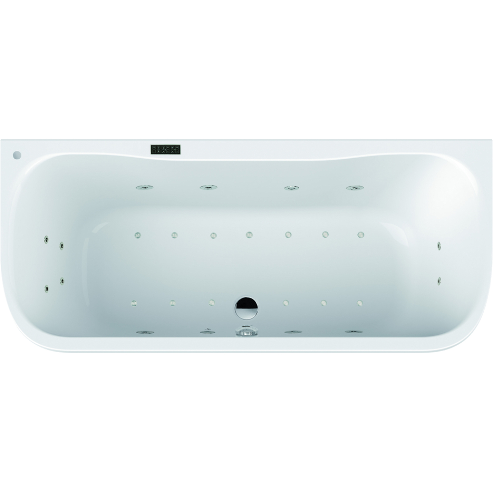 FORMAT Design Oval-Vorwand-Poolwanne 180x80cm, ComfP, Rückendüsen links, weiß