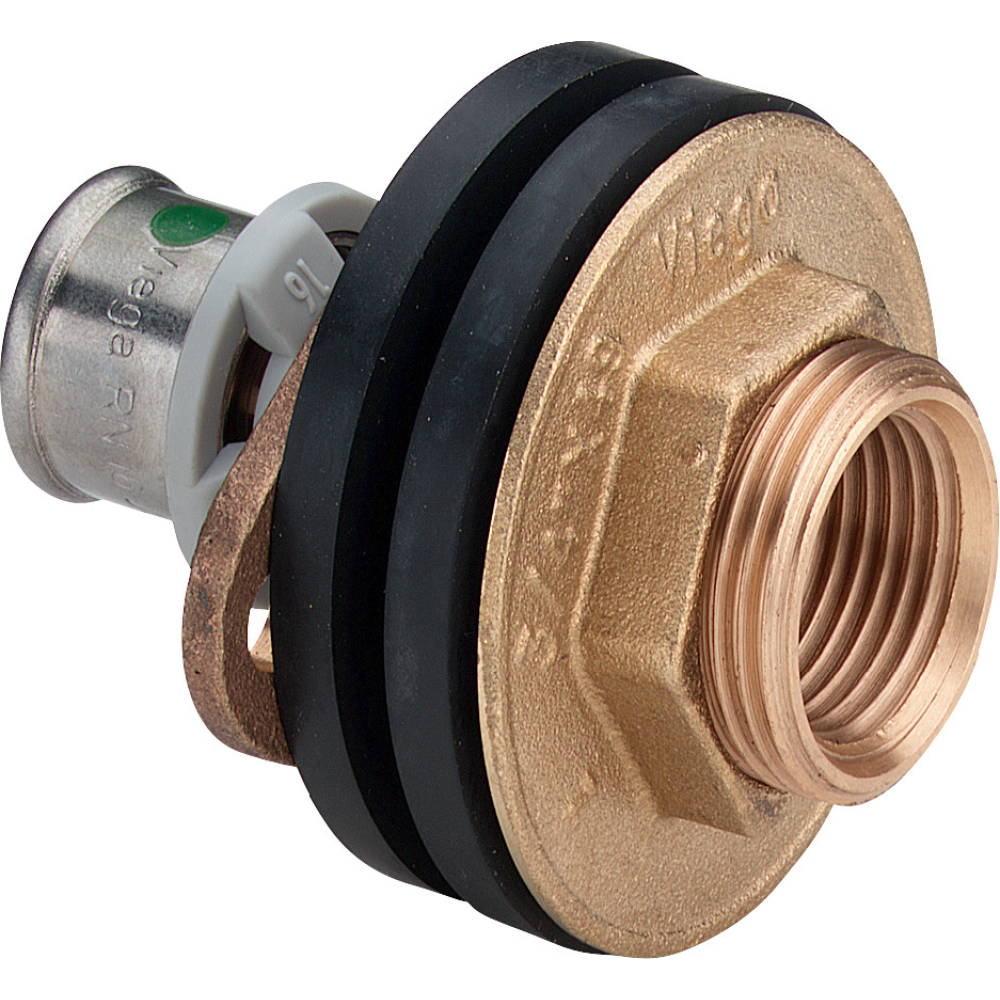 Viega Wanddurchführung mit SC Sanfix P 2132.31 in 16mm x Rp1/2 x 30mm Rotguss