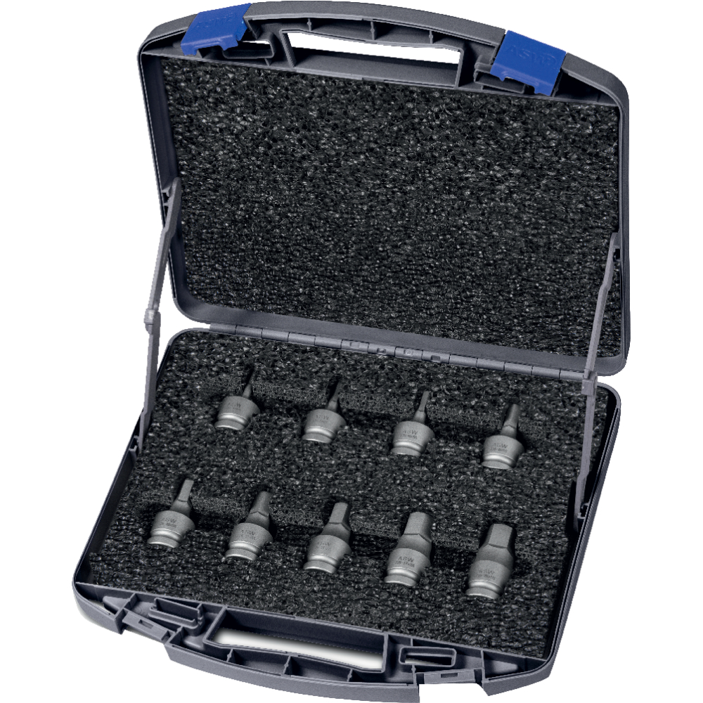 Kraft- Steckschlüssel-Satz 1/2" 9-teilig ASW