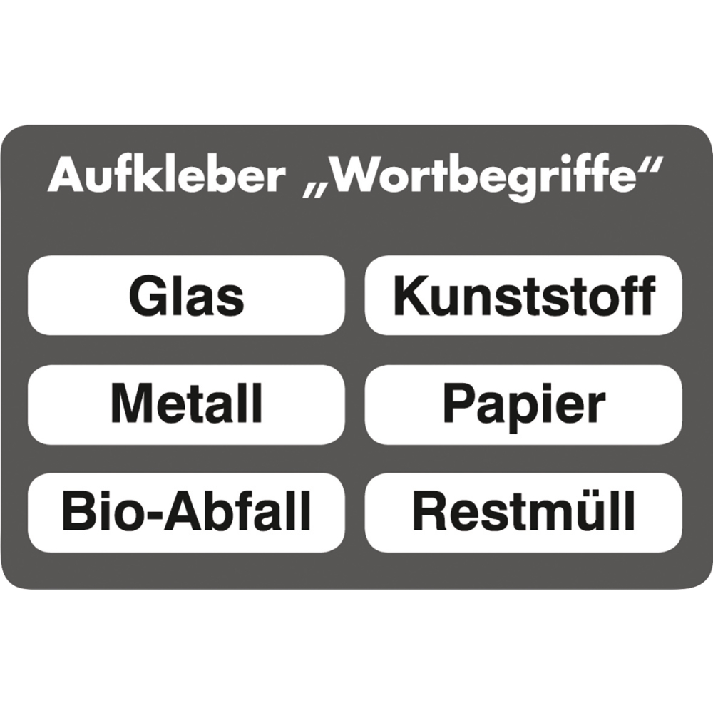 Aufkleber-Set, 6tlg. 70x300mm für Wertstoffsammler
