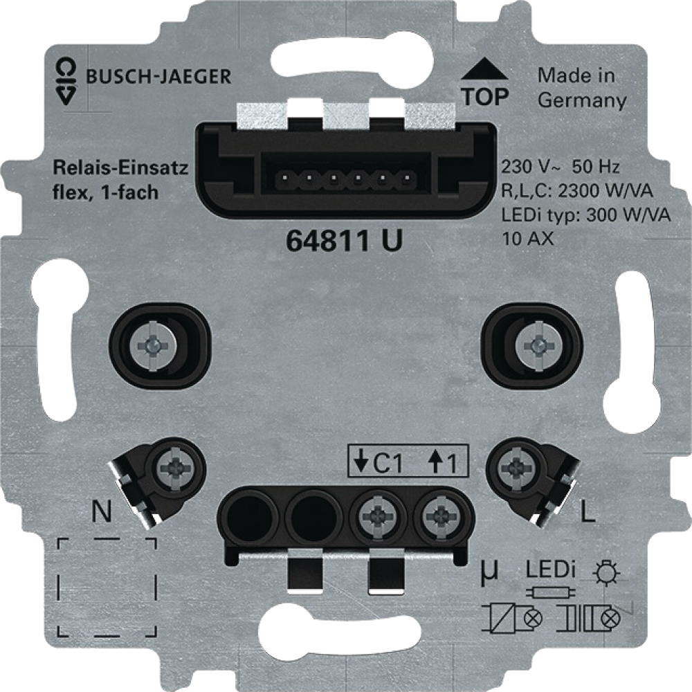 Busch-Wächter 180 flex Relais-Einsatz flex 1-fach, LED 64811 U
