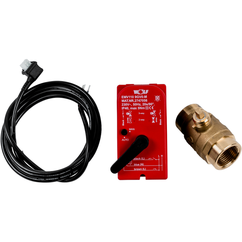 Wolf 2-Wege Sperrventil DN 25 RP 1" 230V für CHA