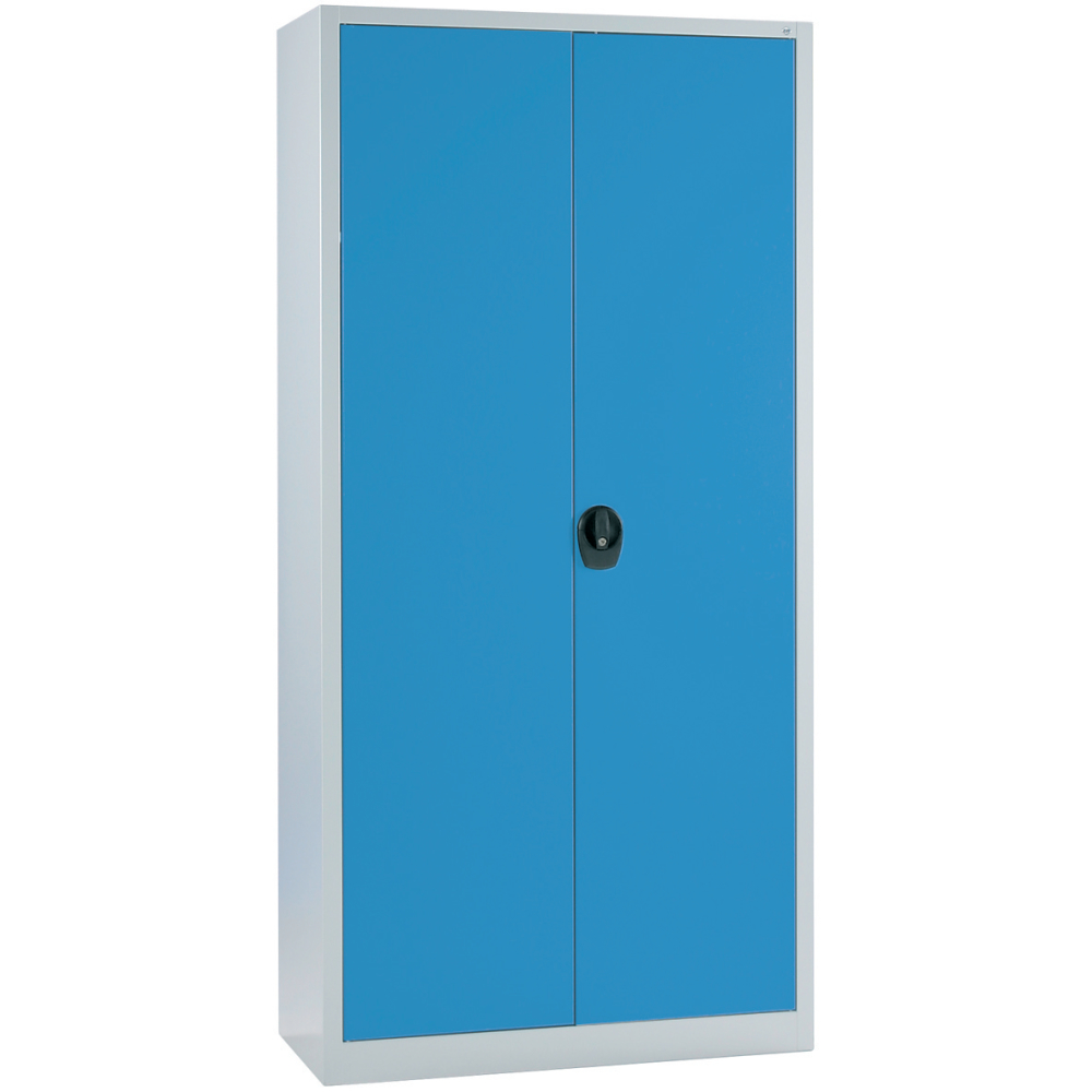 Flügeltürenschrank 4 Böden, 50kg Traglast H1950xB930xT400mm RAL 7035/5012