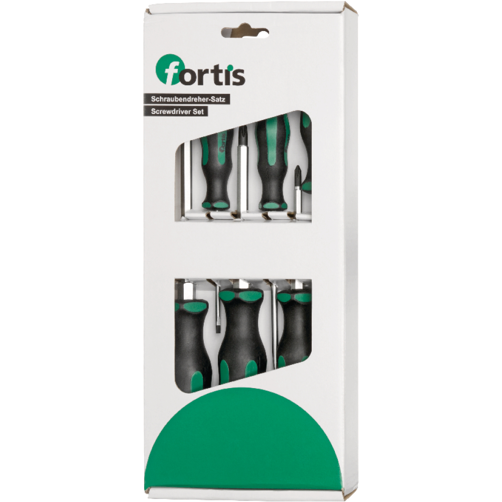 FORTIS Schraubendreher-Satz Schlagkappe Schlitz/PH 6-teilig