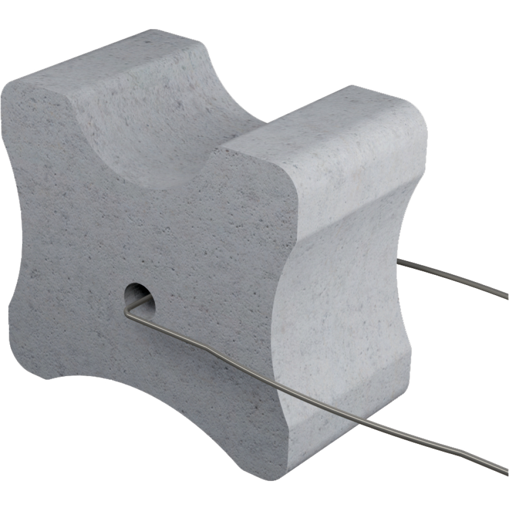 Faserbeton-Knochen 45+55+60 mit Draht