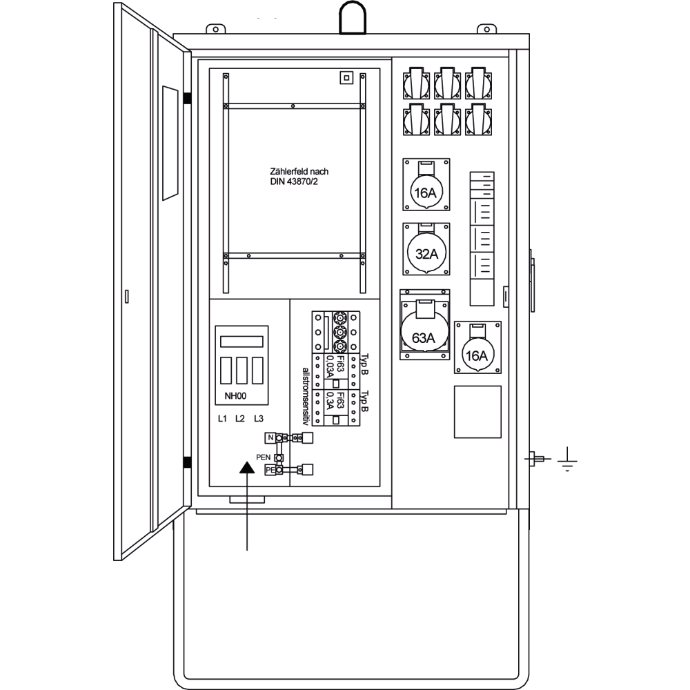 Anschlussverteilerschrank AV 63.2/211-6 #1620