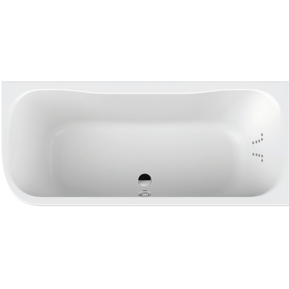 FORMAT Design Oval-Poolwanne 180x80cm, Vital, Rückend. re, we, Eck re