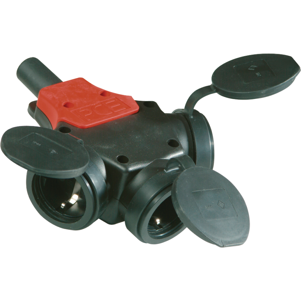 3-Wegekupplung Gummi IP44 mit Deckelband