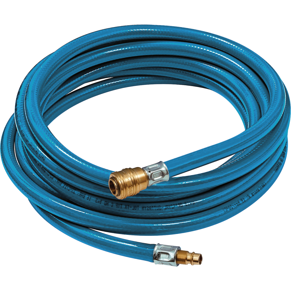 Werkstattschlauch-Set Kupplung u Stecker NW7,2 blau 9x2,75mm 10m RIEGLER